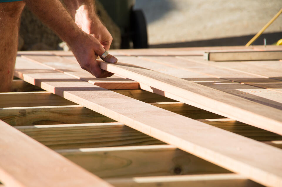 best decking material-a deck being installed